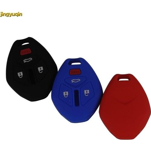 Jingyuqin 10pcs 4 Buttons Remote Rubber Silicone Car Key Case for Mitsubishi Lancer Evo Outlander Galant Asx 380 Endeavor Mirage