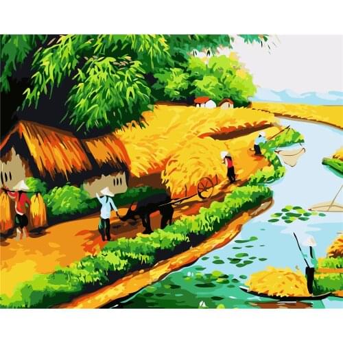 Sonorous True Painting By Numbers For Adults Heart Balloon Landscape Diy Oil Paints Handpainted Home Decoration Wall Artcraft