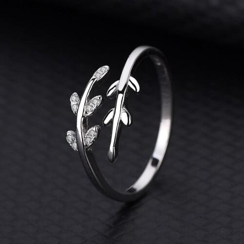 Europe And The United States Retro Leaves Cross Ring Women S925 Sterling Silver leaves Vintage Opening Creative New