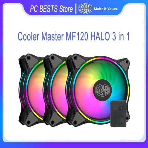 Cooler Master MF120 HALO 3 in 1 KIT 5V/3PIN PWM Addressable RGB 120MM Quiet Computer Case Fan With Controller