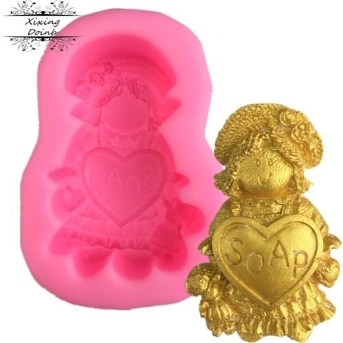 Little girl shape chocolate pudding sugar turning cake decoration tool soap mold gypsum silica gel Kitchen Baking Products