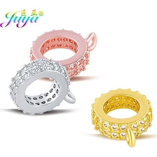 Ali Moda Gold/Rose Gold Big Hole Connector Bails Beads Separators Accessories For Beadwork Charm Bracelets Jewerly Making