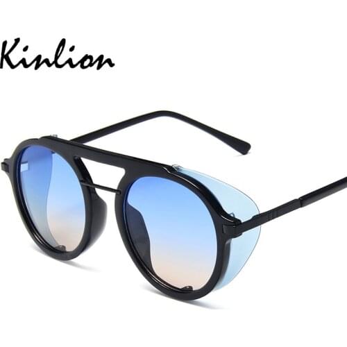Kinlion Retro Steam Punk Sunglasses Men Spring Legs Vintage Round Women Sun Glasses Luxury Steampunk Ladies Oculos Gafas De Sol