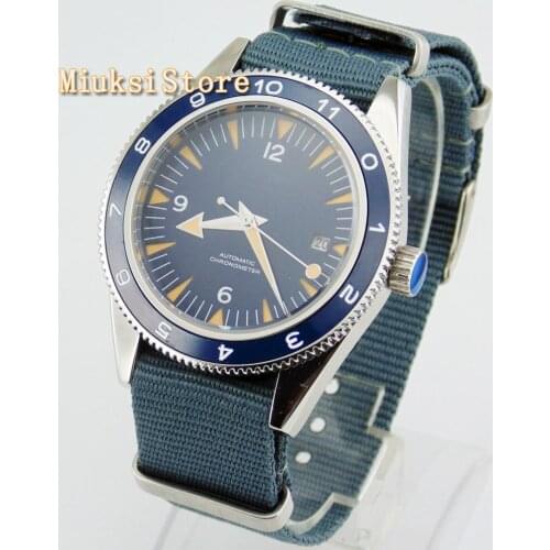 Debert mens luxury top mechanical watch 41mm sapphire glass blue sterile dial date luminous Automatic waterproof 1906-N