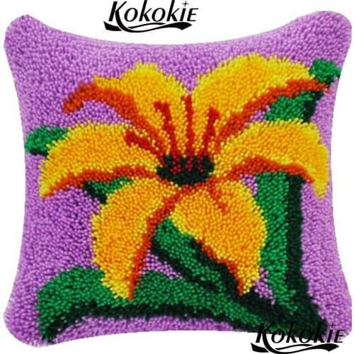Latch hook rug making kits pillow counted cross stitch kits for embroidery carpet Crocheting Rug Kits Yarn Patchwork Pillowcase