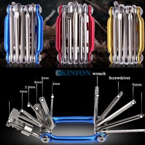DHL 30PCS Outdoor 11 in 1 Bike Bicycle Chain Cutter Steel Screwdriver Tools Repair Kits Set Multi-function