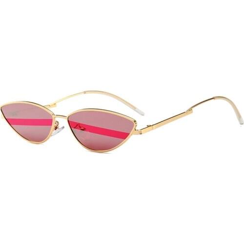 New Fashion Unisex Sunglasses Europe America Style Small Frame Cat Eye Eyeglasses Women Men Two Color Lens Stripe Glasses L3