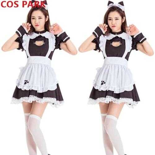 Kitty Maids Dress Lolita Girls Cat Skirt Japanese Lace Hem Fluffy Dress Gothic Style Cosplay Role Playing Props