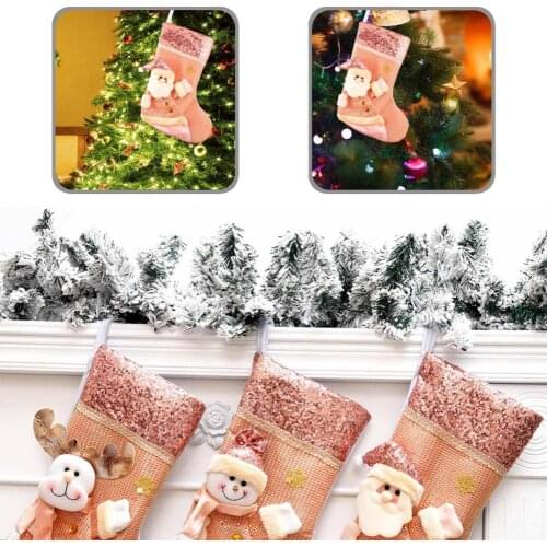 Fabric Practical Santa Xmas Stockings Ornament Gifts Bag Widely Applied Christmas Stocking Classic Party Supplies