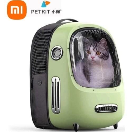 Xiaomi PETKIT Pet Cat Backpack Carrier Bag Vintage Style Travel Window Waterproof Breathable for Pet Travel Bag Dog Cat Space