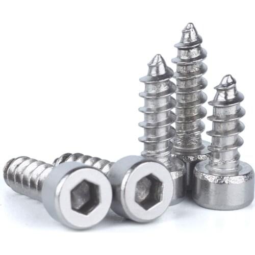 5-50Pcs 304 Stainless Steel Hex Socket Cap Head Self-tapping Screws M2 M2.5 M3 M3.5 M4 M5 M6 Inner Hexagon Screw