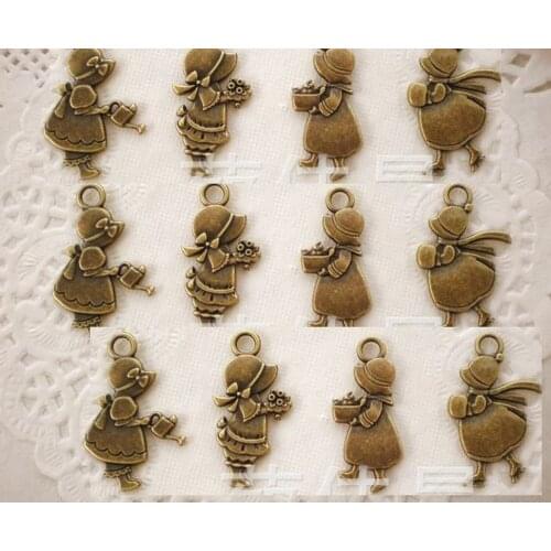 20PCS Retro Girls Bronze Zipper Silders Puller Diy Notebook Bags Pendant Accessories Creative Gift