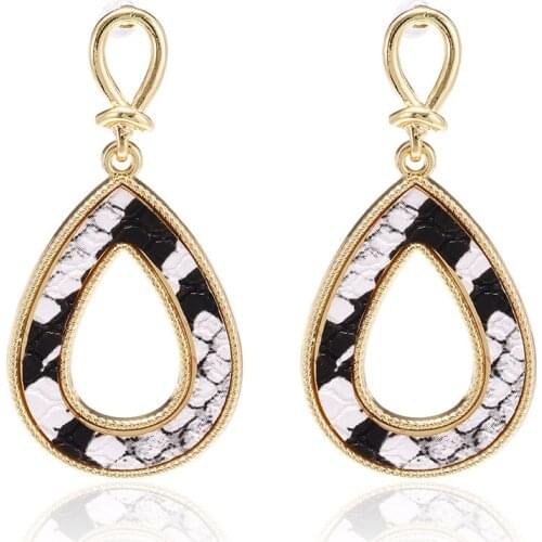 New Earring Fashion Retro Creative Snake Water Drop Shaped Hollow Earrings Frosty Wind Stud Earrings Party Friends Wedding Gifts