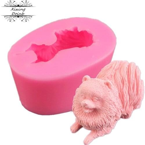 Xixing Lovely 3D dog shape silicone mold polymer clay Chocolate Mold fudge cake decoration tool plaster mold