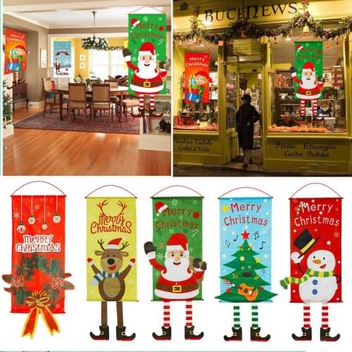 Decoration For Home Merry Xmas Porch Door Banner Hanging cloth Ornament Merry Christmas Navidad 2020 Happy New Year 2021