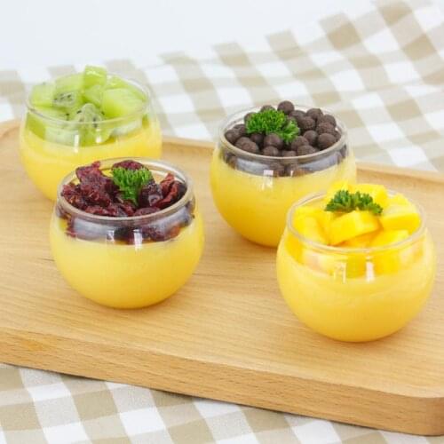 High quality transparent disposable pudding cups 80ml mini small ice cream plastic cups party birthday favor baking dessert cup