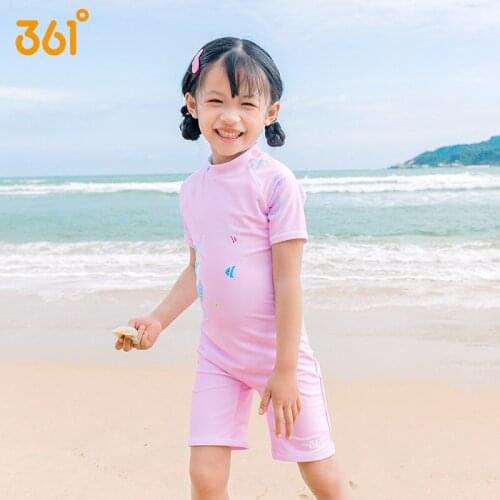 361 Girls' Swimsuit One Piece Short Sleeve Pink Cartoon Bathing Suit Summer Kids Swimsuit Luxury Designer Swimwear For Girls