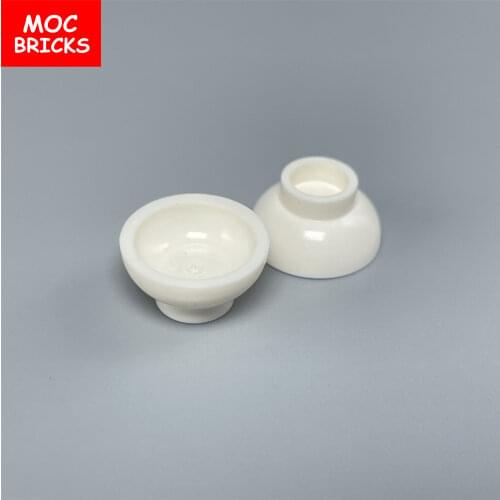 10pcs/lot MOC Bricks Tableware Utensil White Bowl Food Educational DIY Building Blocks toys for children Xmas gifts Dolls