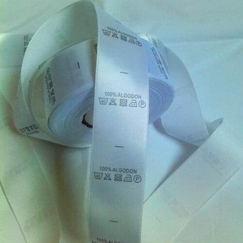 1000PCS , 2.5 * 5 cm Custom White woven tags garment Dress washing labels duvet care label