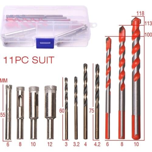 11pcs New Durable Metal Wood Ceramic Tile Drill Bits Twist Drill Bit Glass Drill Bit Set For Open Holes In Variety Of Materials