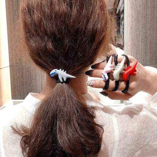 120pcs/lot DIY Alloy Stereoscopic Dinosaur Hair Band Elasticity Layer Cartoon Rubber Band Hair Styling Tools Accessories HA1153