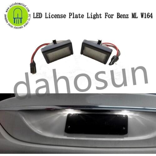 2Pcs Dahosun White LED License Plate Lights Fit for Mercedes Benz M-Class ML W164 GL-Class X164 Error Free Rear Tail Number Lamp
