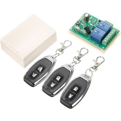 433MHz 2CH Wireless Remote Control Switch Transmitter+Receiver Set 3pcs AB Remote Controllers +Shell For Electric Garage Door