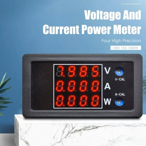 4-Bit high precision 100V 10A 1000W Digital Power Meter Voltmeter Ammeter Detector Volt AMP Panel Monitor current voltage tester