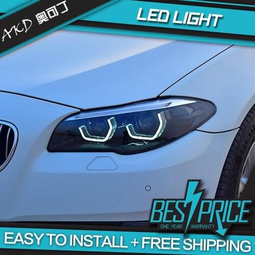 AKD Car Styling for F10 Headlights 2010-2013 F18 520i 525i 530i 535i LED Headlight DRL dynamic Hid Bi Xenon Auto Accessories