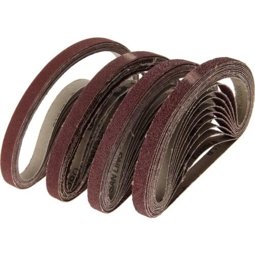 10Pcs 13x457mm Sanding Paper For Belt Sander Abrasive Polishing Sanding Belt For Grinder Drill Grinding Grit 40/60/80/120