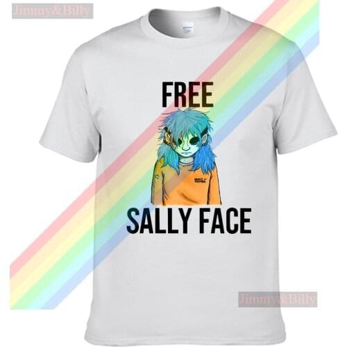 Free Sally Face Black Text Logo Summer Print T Shirt Clothes Popular Shirt Cotton Tees Amazing Short Sleeve Unique Unisex Tops