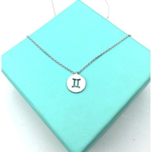 30PCS- Zodiac Gemini Necklace Signs 12 Constellation Necklace Horoscope Astrology Disc Pendant Necklaces for Birthday Gift