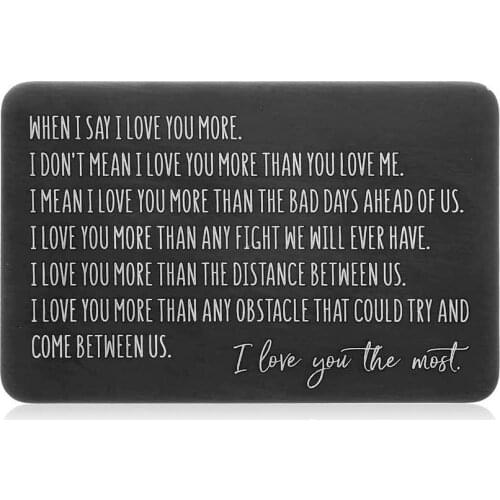Wallet Insert Card Gifts for Him Men Husband From Wife Girlfriend Valentine Anniversary Birthday Groom Fiance