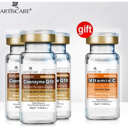 Buy 3 Get 1 Gift ARTISCARE skin care coenzyme Q10 serum whitening and minimize shrink pores reduce the signs of aging face cream
