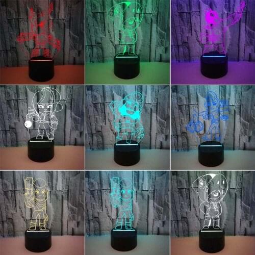 Hot Game Hero Cartoon 3D LED Night Light 7 Color Changing Lamp Room Decoration Action Figure Toy Christmas Gift