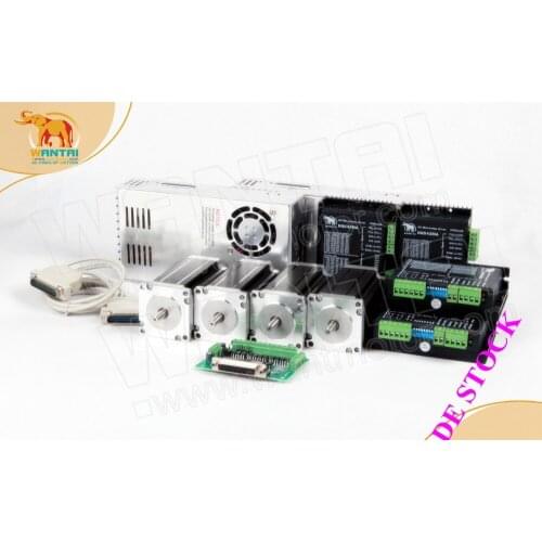 Hot sell!Wantai 4Axis Nema23 Stepper Motor cnc kit 3N.M 4.2A DualShaft(8mm+6.35mm)+Driver DQ542MA 4.2A CNC Router Cut