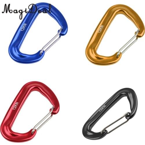 MagiDeal High Qulity 12KN Aluminium Spring Clip Carabiner For Climbing Backpack Hook Outdoor Rock Climbing Hiking Equipment