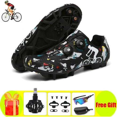MTB Cycling Shoes Men Women Self-locking Racing Mountain Bike Outdoor Zapatillas Ciclismo Professional Mountain Bicycle Sneakers