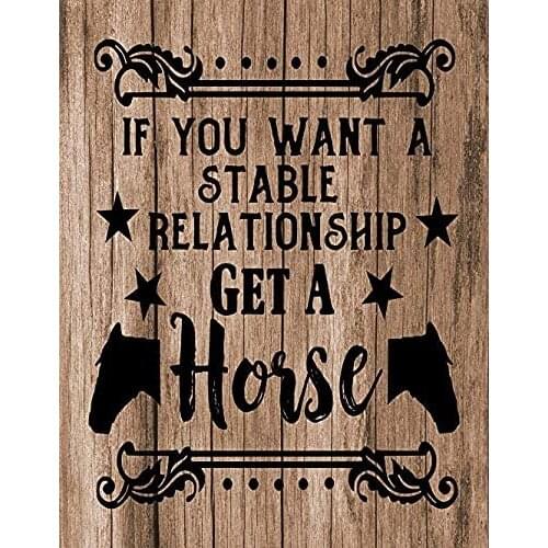 Set of Three Horse Lover and Equestrian Retro Metal Sign Christmas New Year Easter The for Family and Friends Coffee Shop
