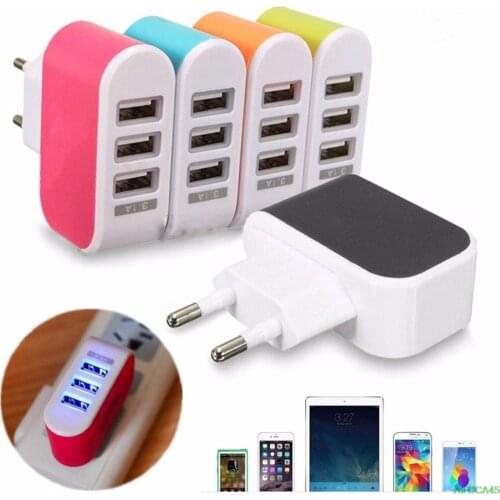 EU/ US Plug Wall Charger Station 3 Port USB Charge Charger Travel AC Power Chargers Adapter For Huawei For iPhone Drop Shipping