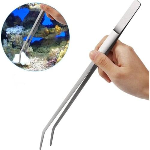Hot New Stainless Multifuctional Steel Elbow Tweezers Aquarium Clear Clip Tool Medical Repair Tools