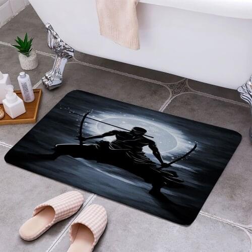 Roronoa Zoro One Piece Anti-slip Doormat Vacuuming Water Absorbing Kitchen Bedroon Bath Floor Mats Home Entrance Home Decora