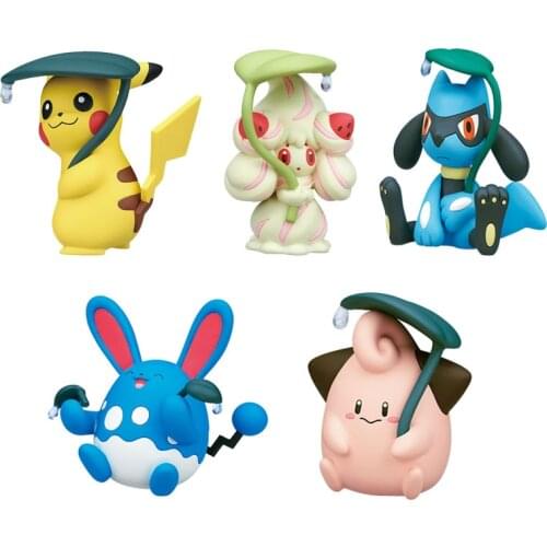 Genuine TAKARA TOMY Pokemon Season Gashapon Toys Pikachu Alcremie Azumarill Cleffa Riolu Action Figure Model Kawaii Kids Gifts