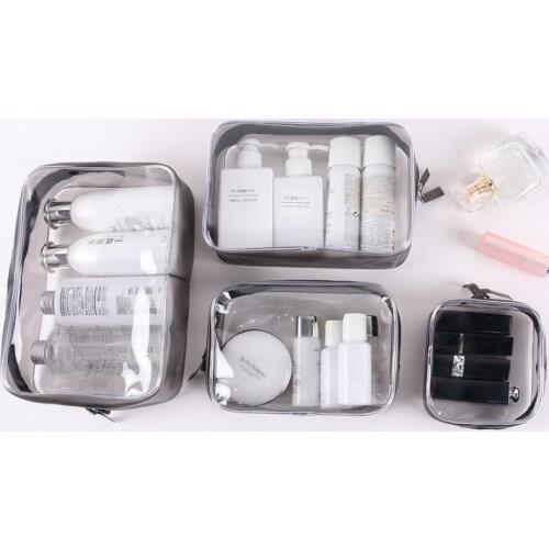 Transparent PVC Waterproof Cosmetic Bag Multifunctional Bathroom Travel Decorative Skin Care Washing Lazy Portable Organizer Bag