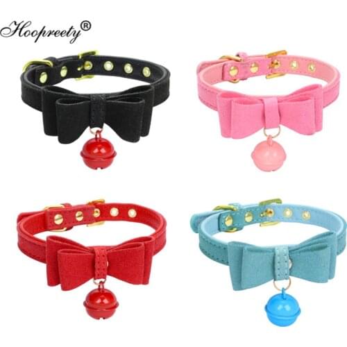 Adjustable Dog Collar Leather Double Layer Bowknot Collars For Cat Small Dogs Yorkshire Terrier Pitbull Chihuahua Pug Accessorie