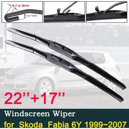 Car Wiper Blades Brushes for Skoda Fabia 6Y 1999~2007 MK1 Front Windscreen Wipers Accessories 2000 2001 2002 2003 2004 2005 2006