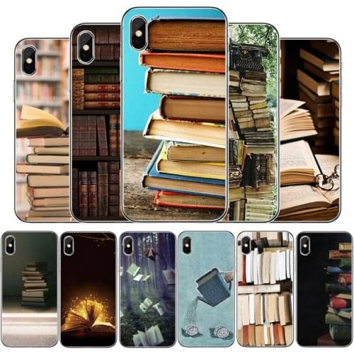 Books Pile Library Reading Silicone phone case For iphone 11 Pro MAX 5 6 7 8 9 10 X XS XR XSMAX Plus SE 2020 Back Cover Shell