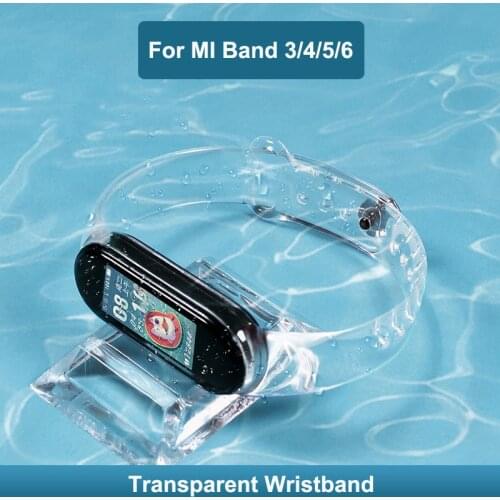 Transparent Silicone Strap for Xiaomi Mi Band 6 5 3 4 Smartwatch Wrist Belt For Xiaomi Mi Band5 6 Replacement Bracelet Watchband