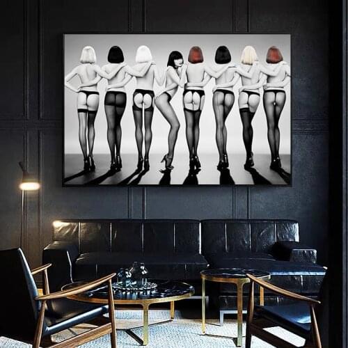 Sexy Stockings Woman Nude Art Canvas Painting Living Room Bedroom Wall Art Interior Decoration Painting(No Frame)
