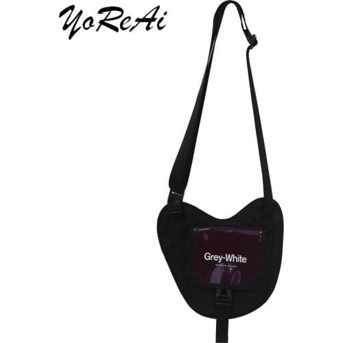 YoReAi New Fashion Shoulder Black Crossbody Street Harajuku Men Women Unisex Shoulder Bag Casual Fashion Letter Messenger Bags